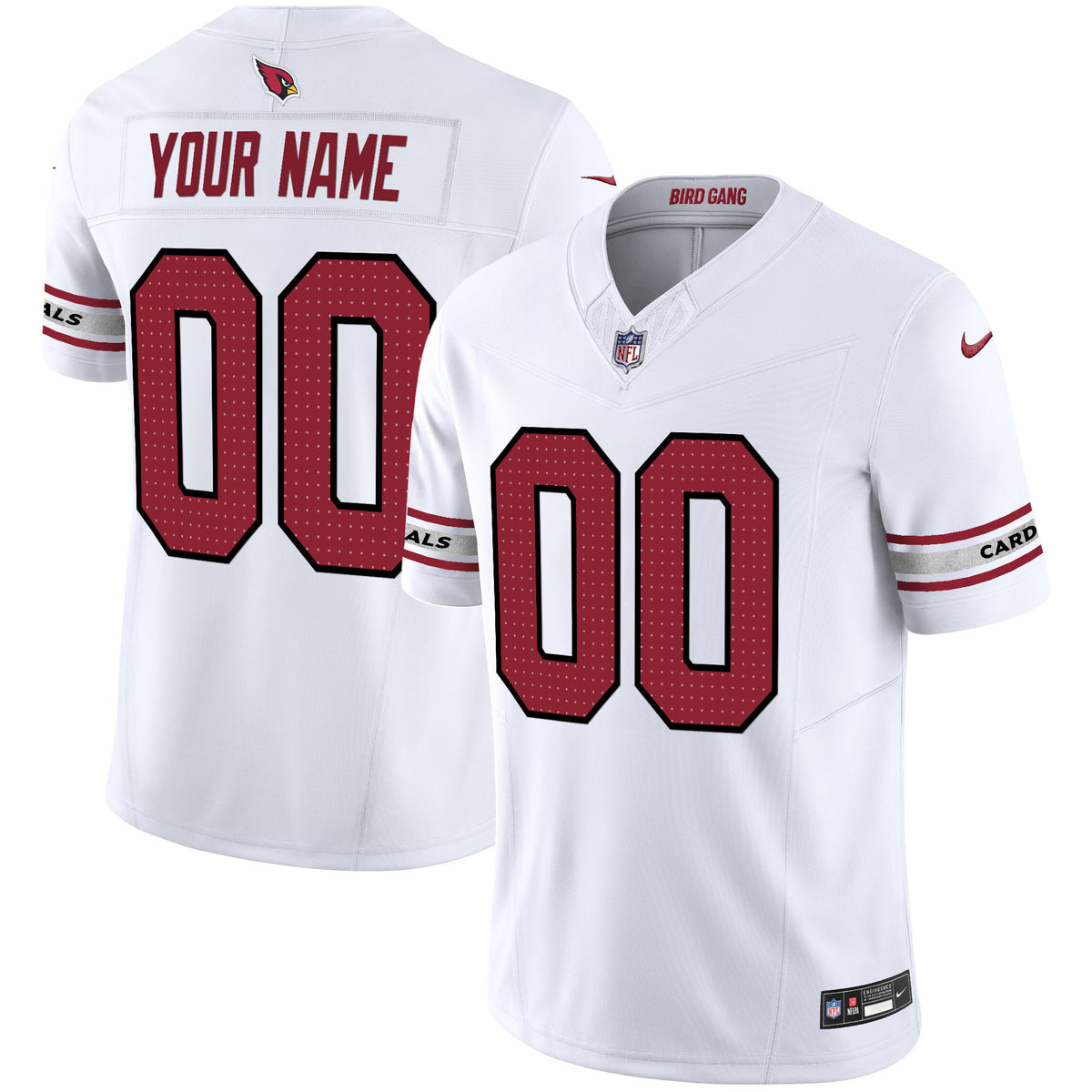 Arizona Cardinals 2024 Vapor Limited Custom Jersey - All Stitched - White — view 1