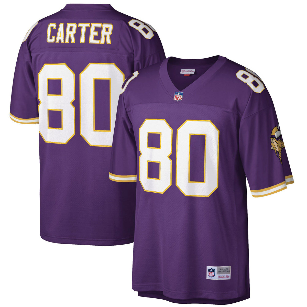 Men's Minnesota Vikings Throwback Player Jersey - All Stitched - Purple Retired - Cris Carter — view 1