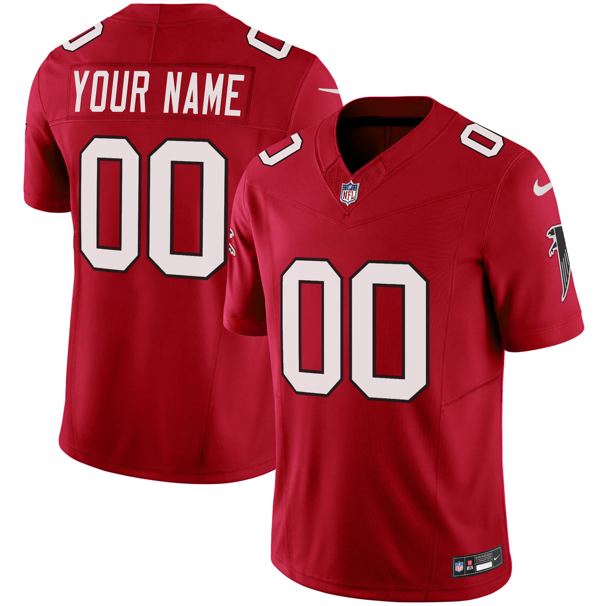 Atlanta Falcons Vapor Limited Custom Jersey - All Stitched - Red — view 1