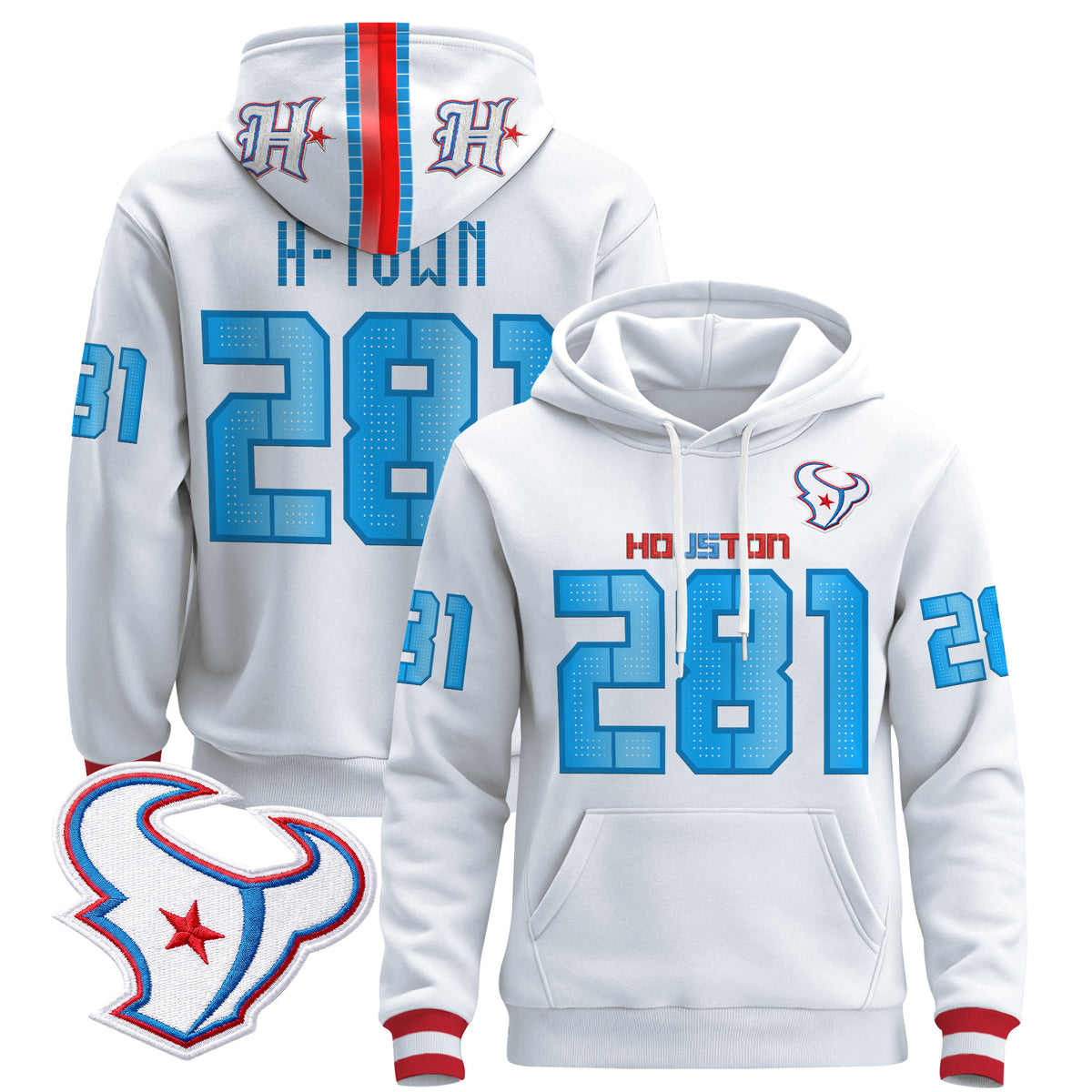 Houston Texans 2026 Rivalries Premium Pullover Hoodie - All Stitched - H‑Town 281 — view 1