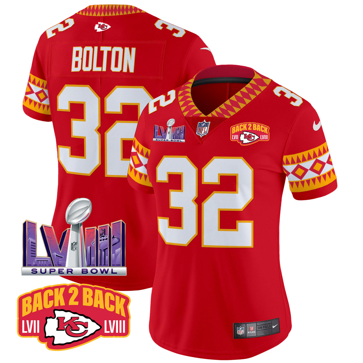 Women's Chiefs Special Vapor Limited Jersey - All Stitched - Red - Nick Bolton — view 1