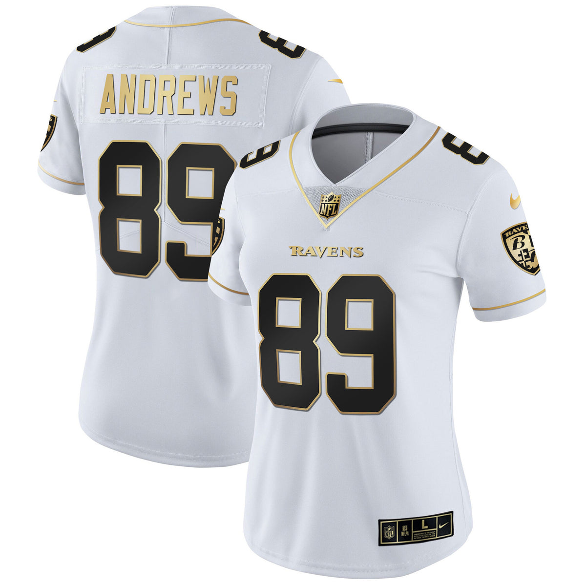 Women's Ravens Gold Vapor Jersey - All Stitched - White Gold - Mark Andrews — view 1