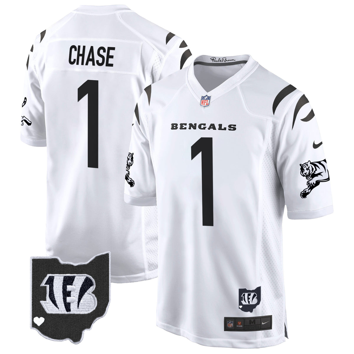 Men's Cincinnati Bengals 2024 Game Jersey - All Stitched - White Limited - Ja'Marr Chase — view 1