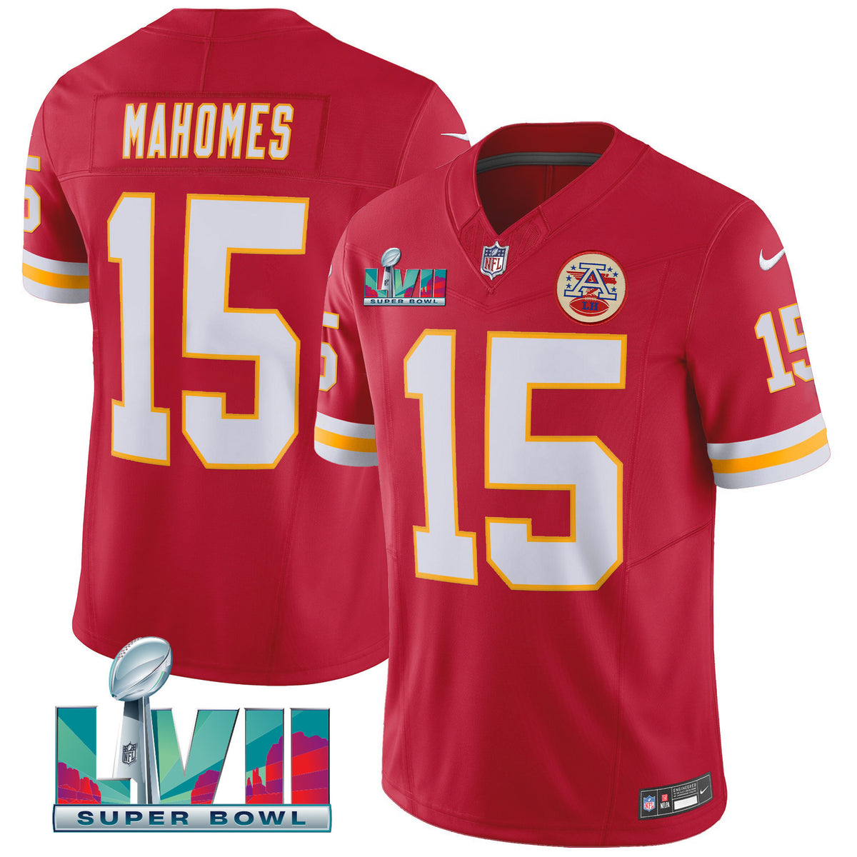 Men's Chiefs Throwback Limited Vapor Jersey - All Stitched - Red - Patrick Mahomes — view 1