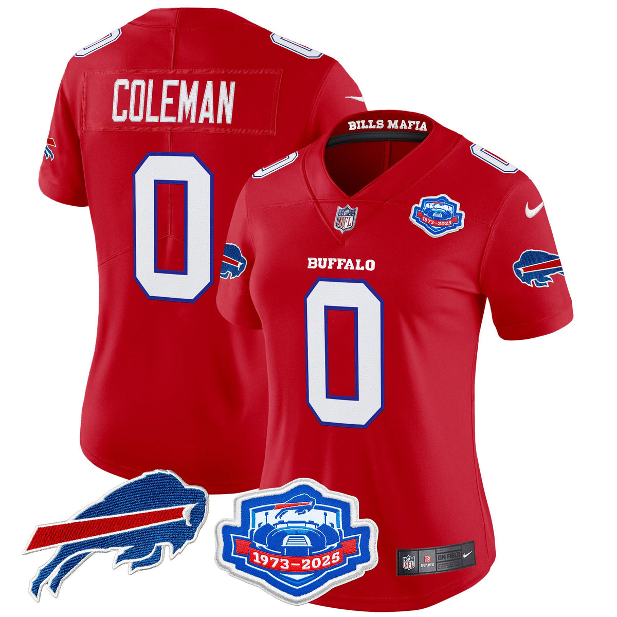 Women's Buffalo Bills 2025 Rivalries Vapor Limited Jersey - Farewell Season Patch - All Stitched - Red - Keon Coleman — view 1