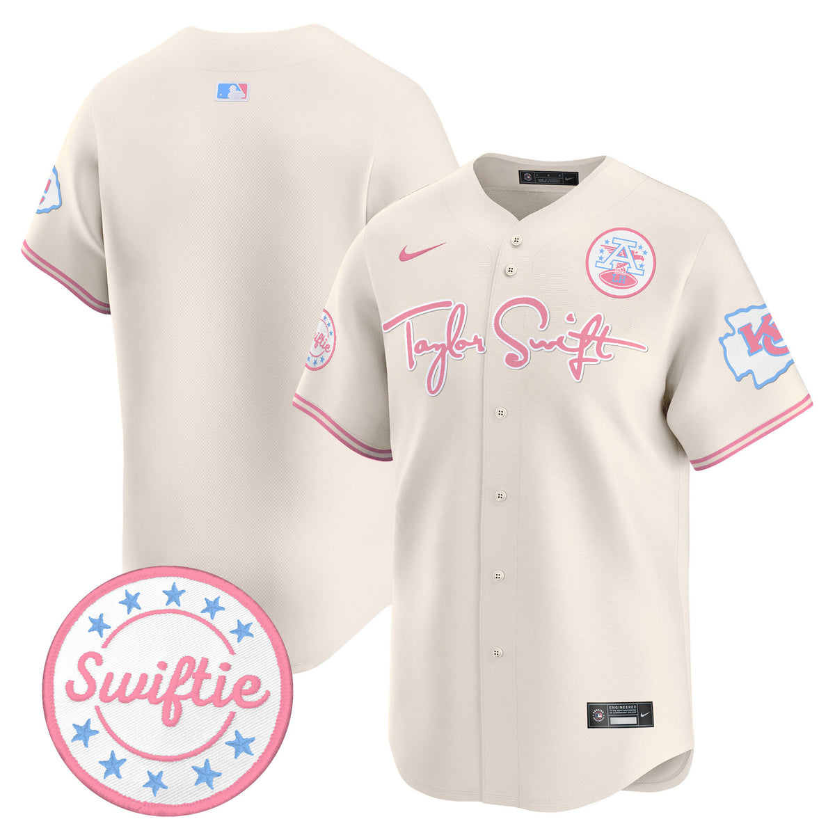 Unisex Chiefs Taylor Swift Bubblegum Pink Vapor Premier Limited Jersey - All Stitched — view 1