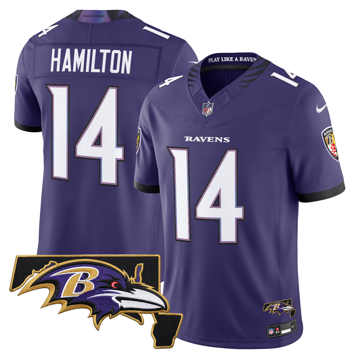 Men's Baltimore Ravens 2026 Vapor Limited Jersey V2 - All Stitched - Purple - Kyle Hamilton — view 1