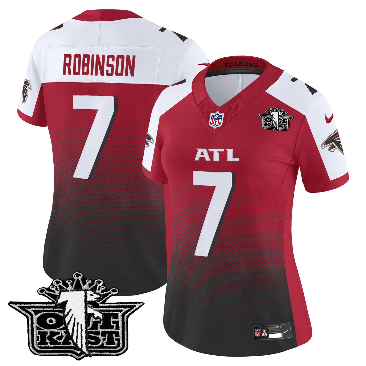 Women's Outkast x Atlanta Falcons 2025 Vapor Limited Jersey - All Stitched - Red Alternate - Bijan Robinson — view 1