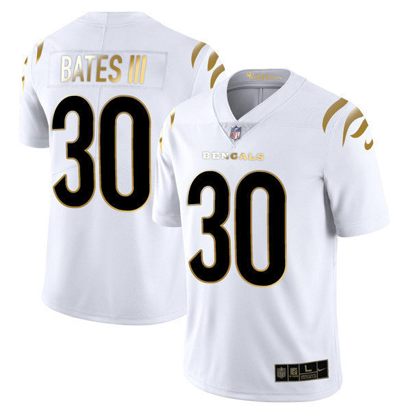 Youth's Cincinnati Bengals Player Vapor Limited Jersey - All Stitched - White Gold - Jessie Bates III — view 1