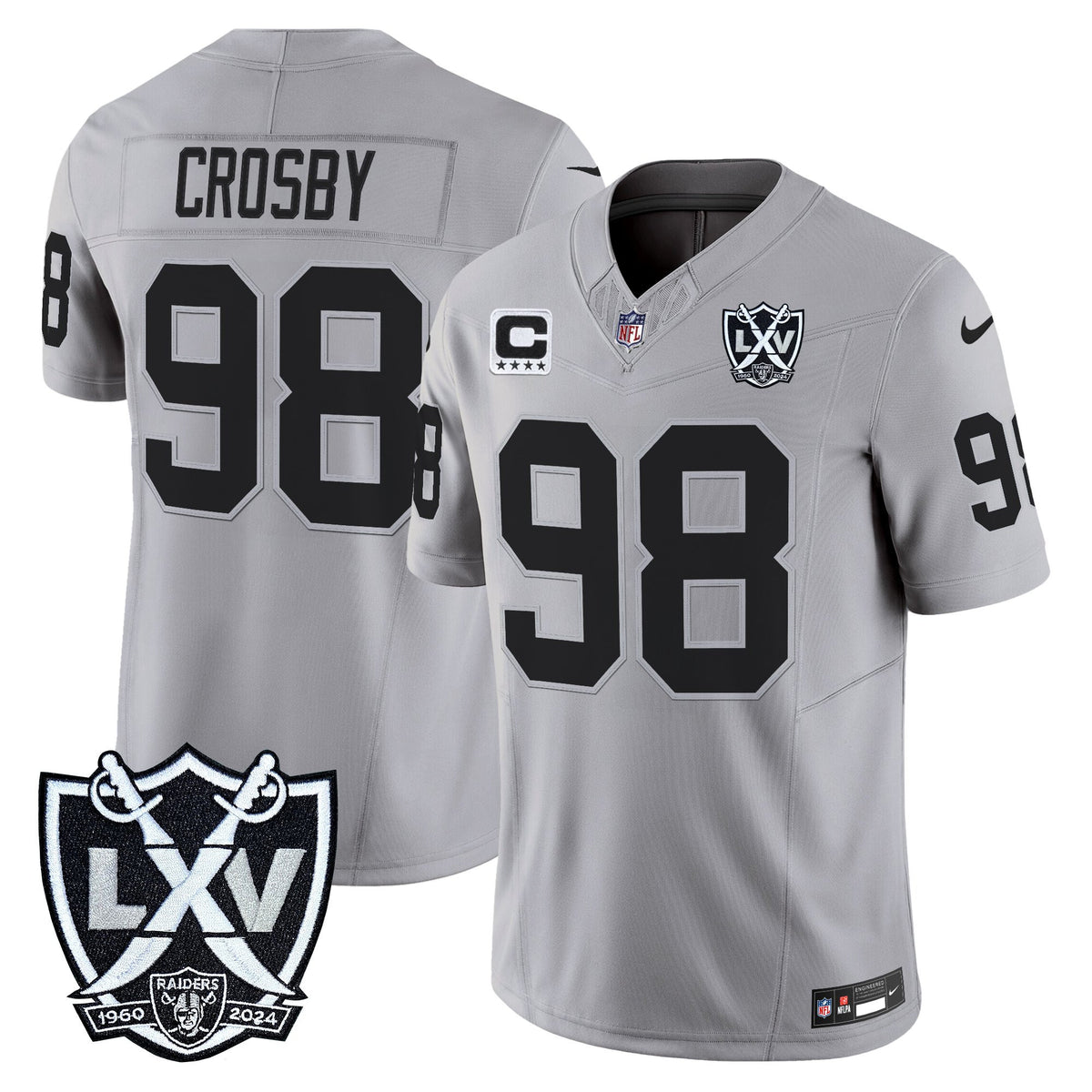 Men's Las Vegas Raiders 2026 Vapor Limited Jersey - All Stitched - Gray - Maxx Crosby — view 1