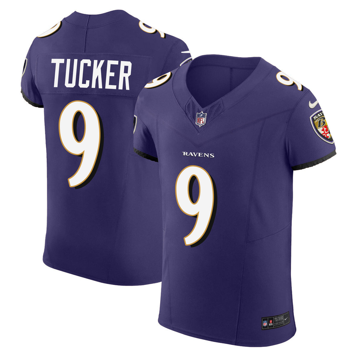Men's Ravens Vapor Elite Jersey - All Stitched - Purple - Justin Tucker — view 1