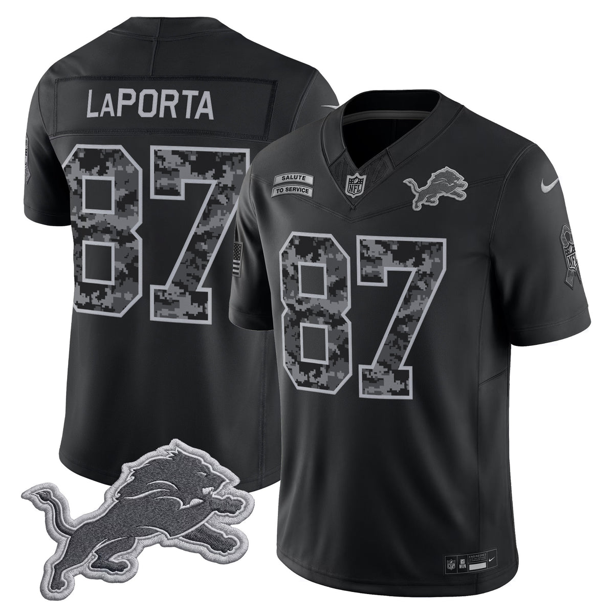 Detroit Lions 2026 Salute to Service Vapor Limited Jersey - All Stitched - Sam Laporta — view 1