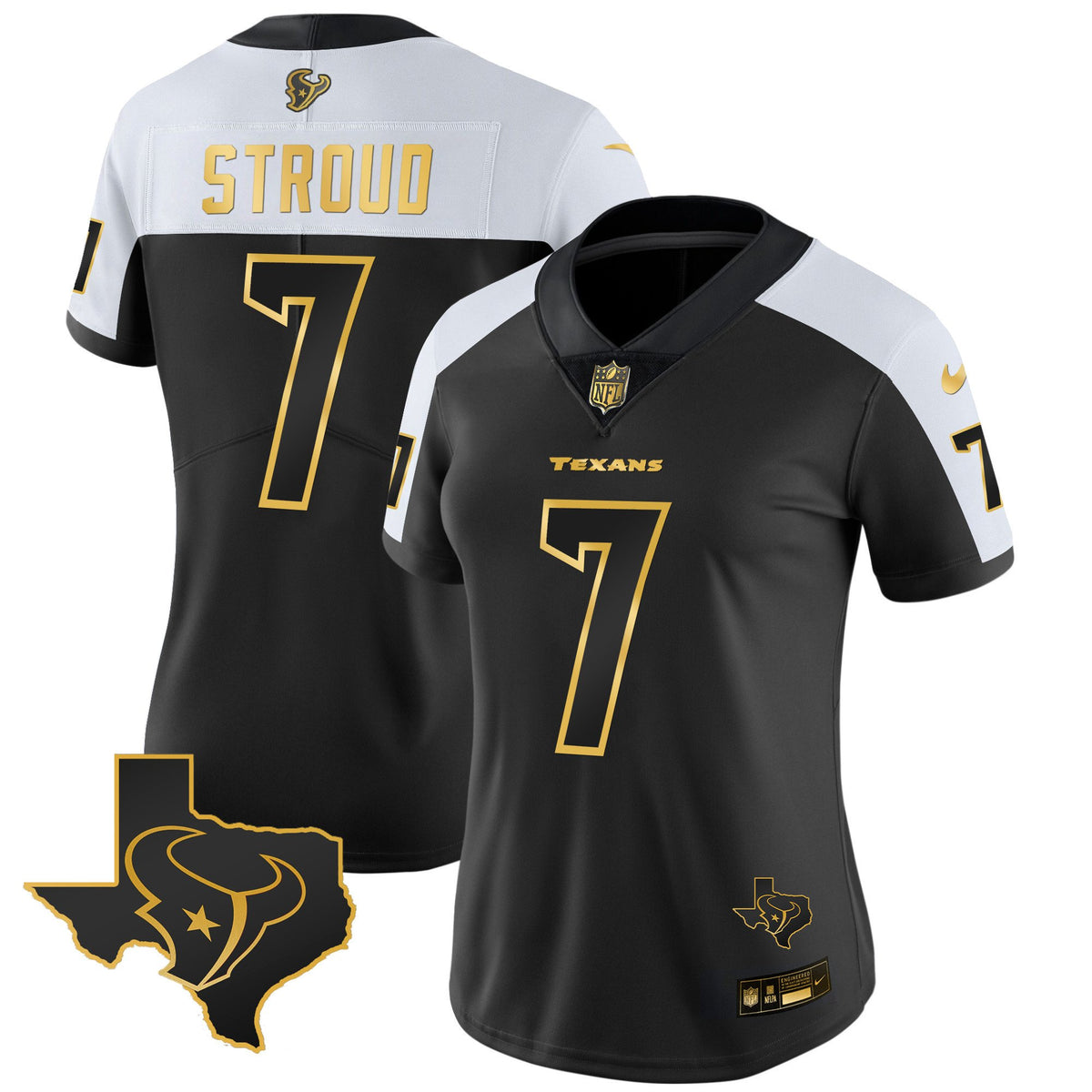 Women's Houston Texans Gold Vapor Limited Jersey - All Stitched - Alternate Gold - C.J. Stroud — view 1