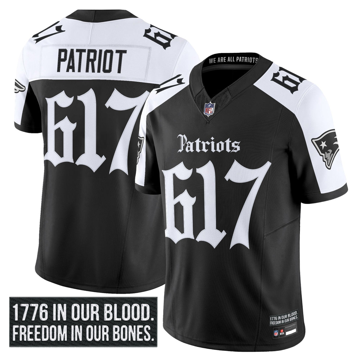 Men's New England Patriots 'Gothic Revolution Edition' Vapor Limited Jersey - All Stitched - Alternate - Patriot 617 — view 1