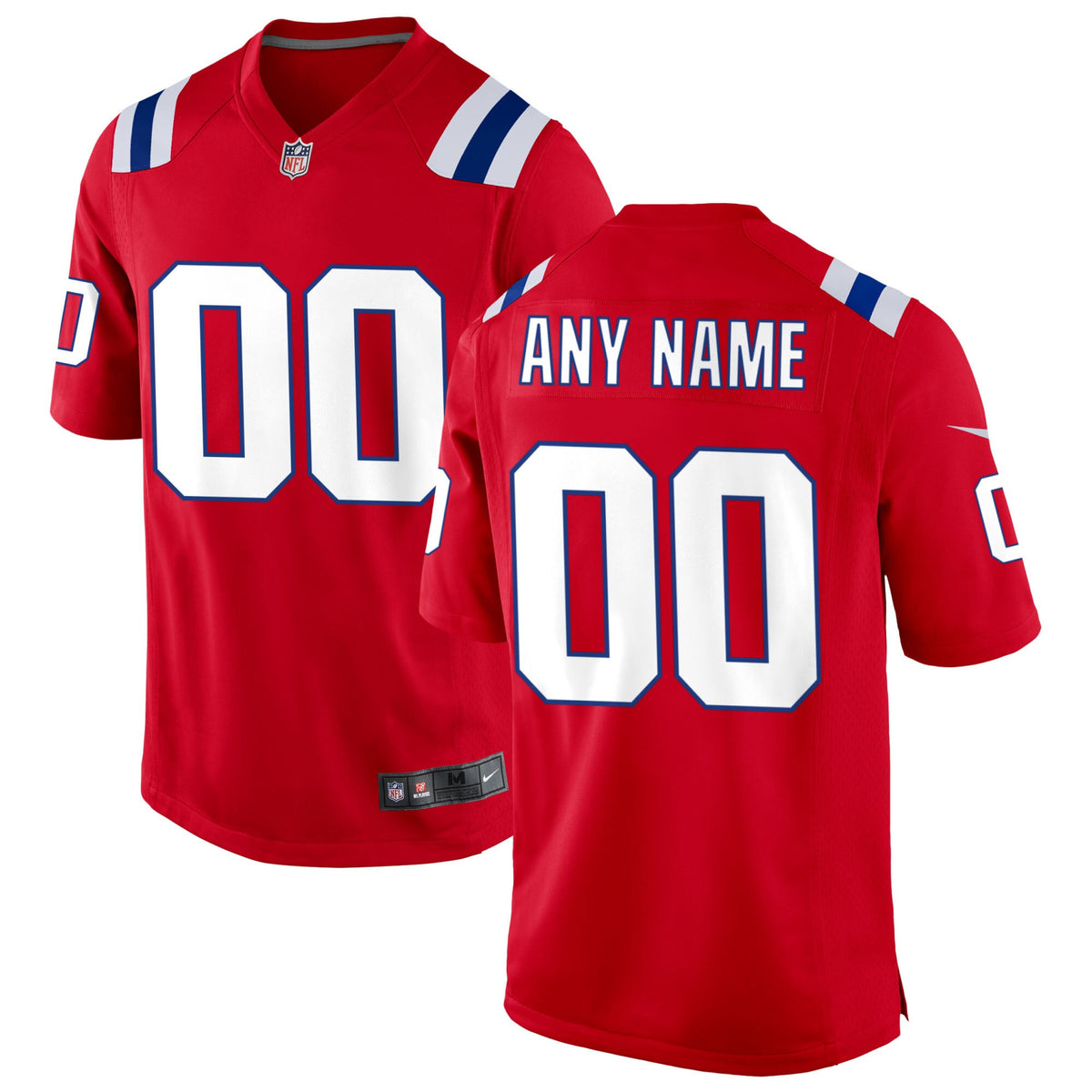 New England Patriots Custom Red Jersey - All Stitched - Red — view 1