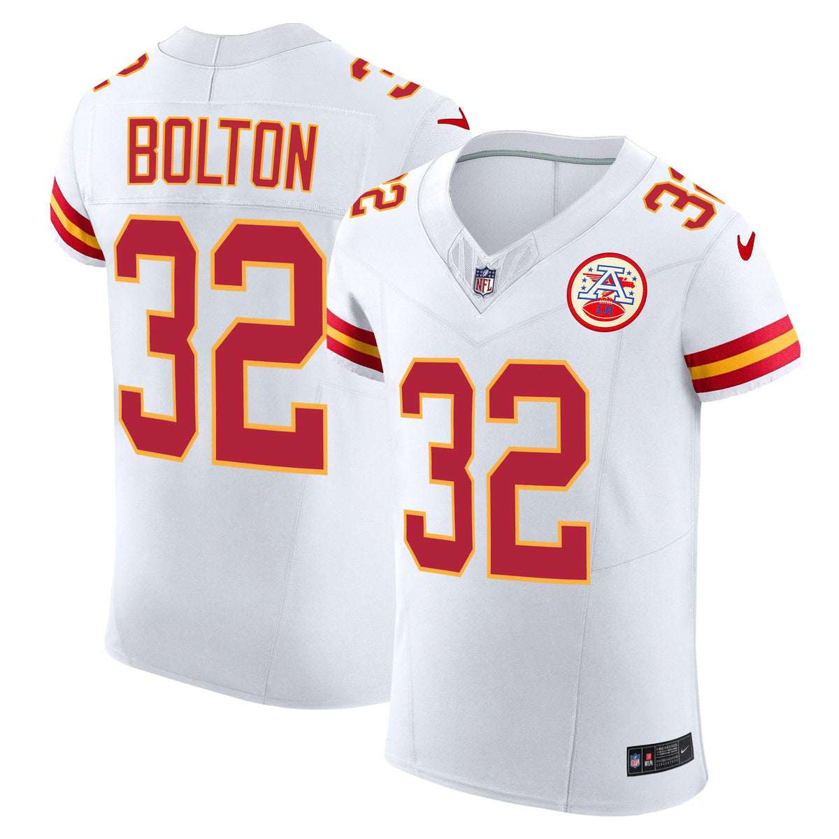 Men's Chiefs Vapor Elite Jersey - All Stitched - White - Nick Bolton — view 1