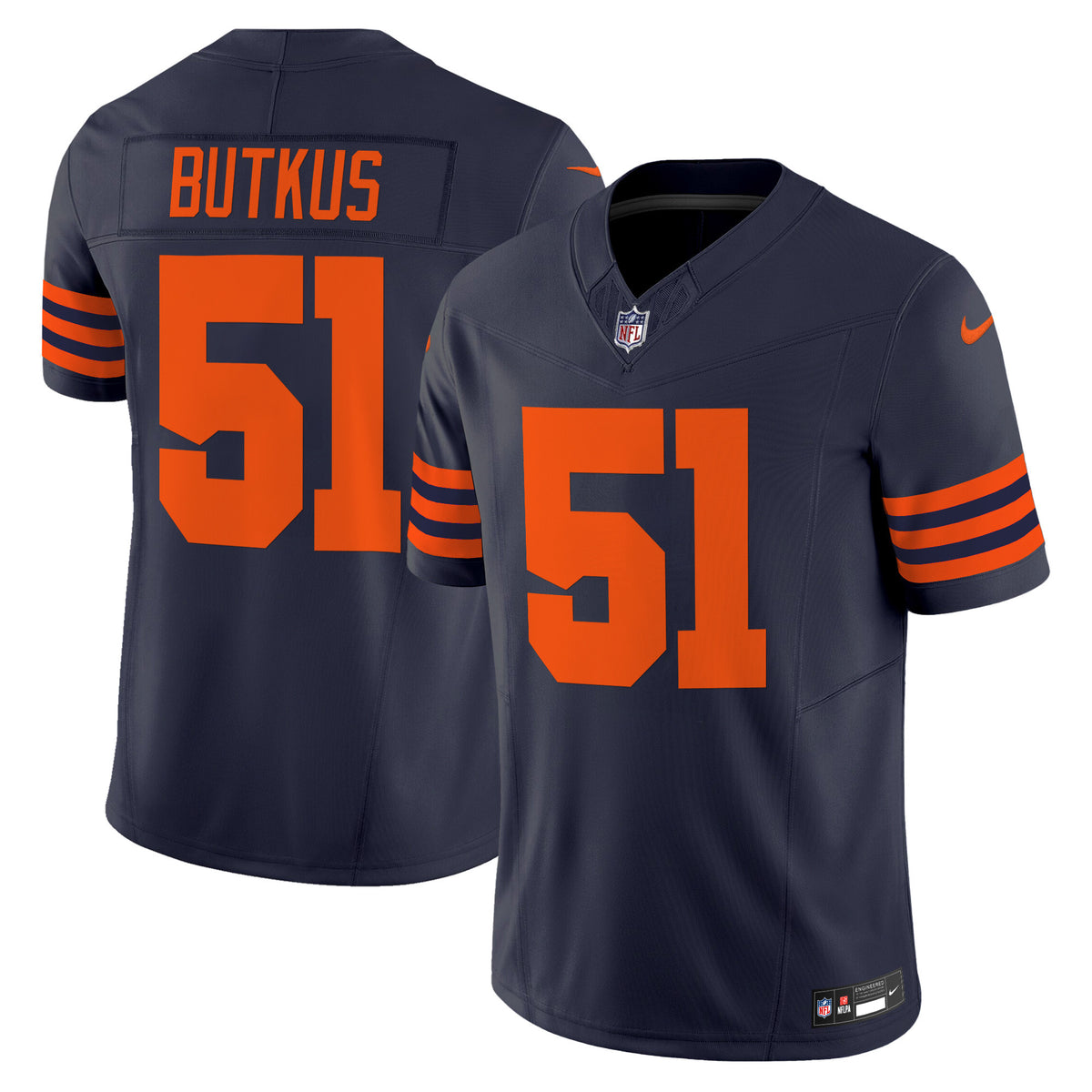 Men's Chicago Bears Throwback Vapor Limited Jersey - All Stitched - Navy - Dick Butkus — view 1