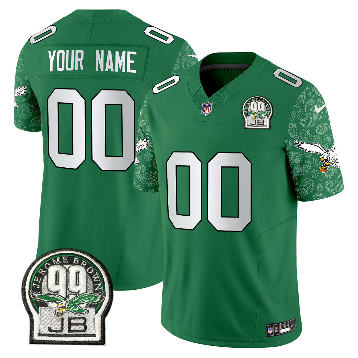 Eagles Kelly Green Vapor Limited Custom Jersey V4 - All Stitched - Kelly Green — view 1