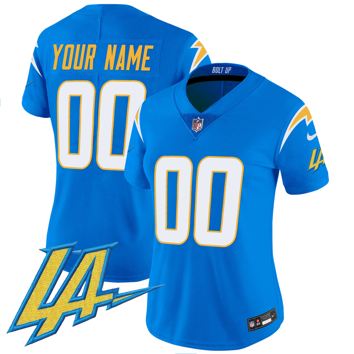Chargers Vapor Limited Custom Jersey V2 - All Stitched - Powder Blue — view 1