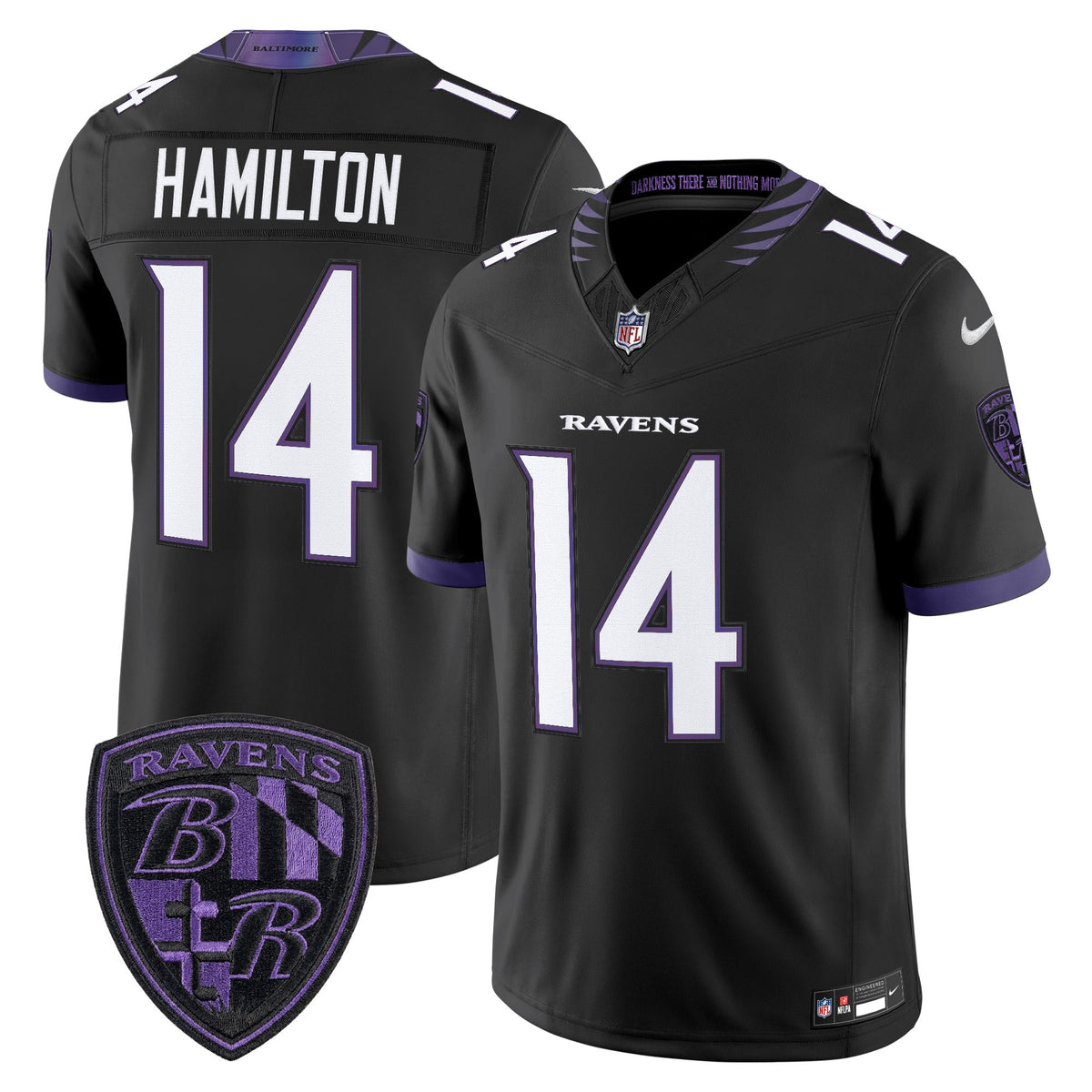 Men's Baltimore Ravens 2026 Vapor Limited Jersey - All Stitched - Black - Kyle Hamilton — view 1