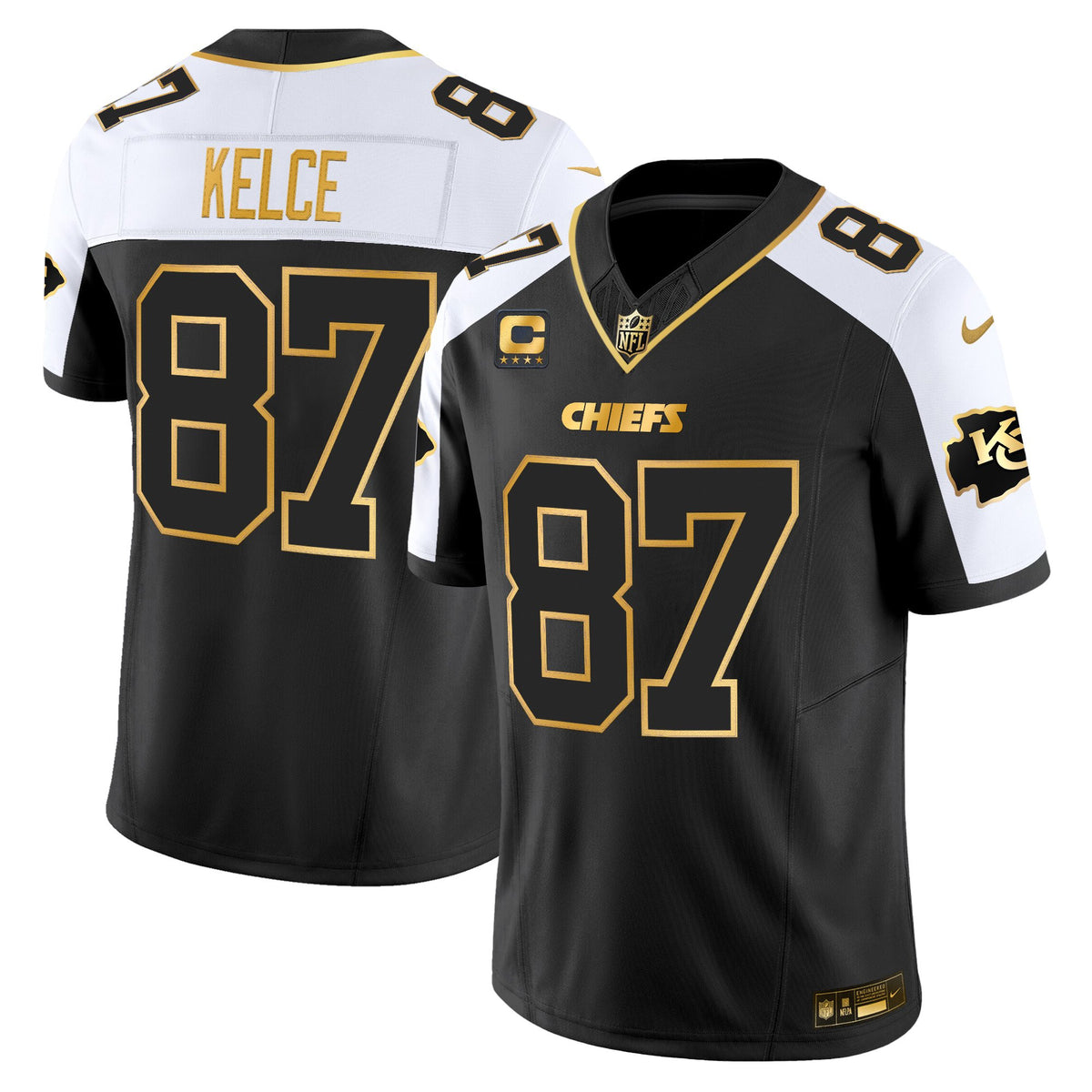 Men's Kansas City Chiefs 2025 Gold Vapor Limited Jersey - All Stitched - Alternate - Travis Kelce — view 1