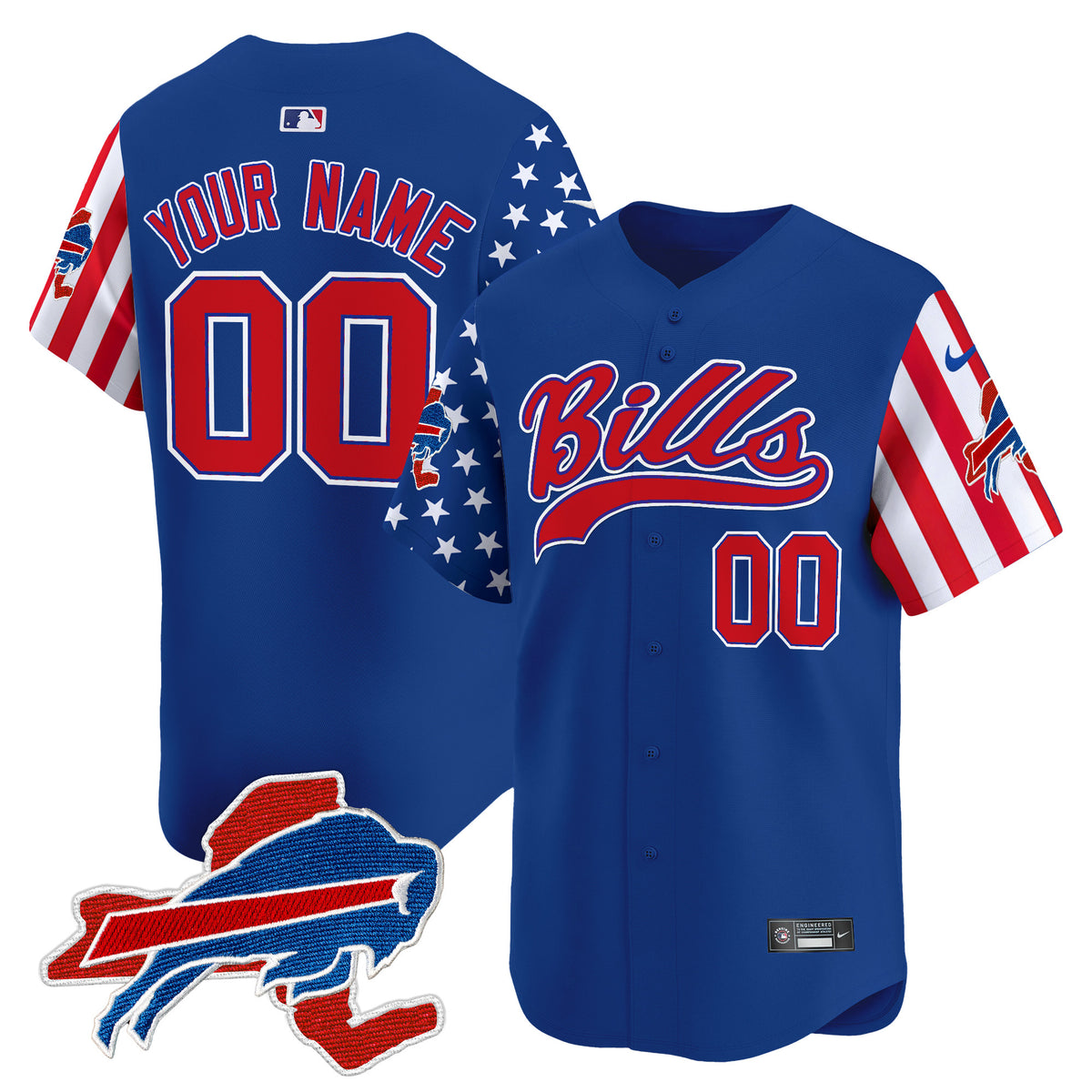 Buffalo Bills 2024 American Style Vapor Baseball Custom Jersey - All Stitched - Royal — view 1