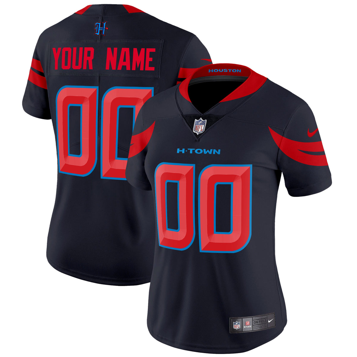 Houston Texans 2024 Vapor Limited Custom Jersey V3 - All Stitched - Navy Limited — view 1