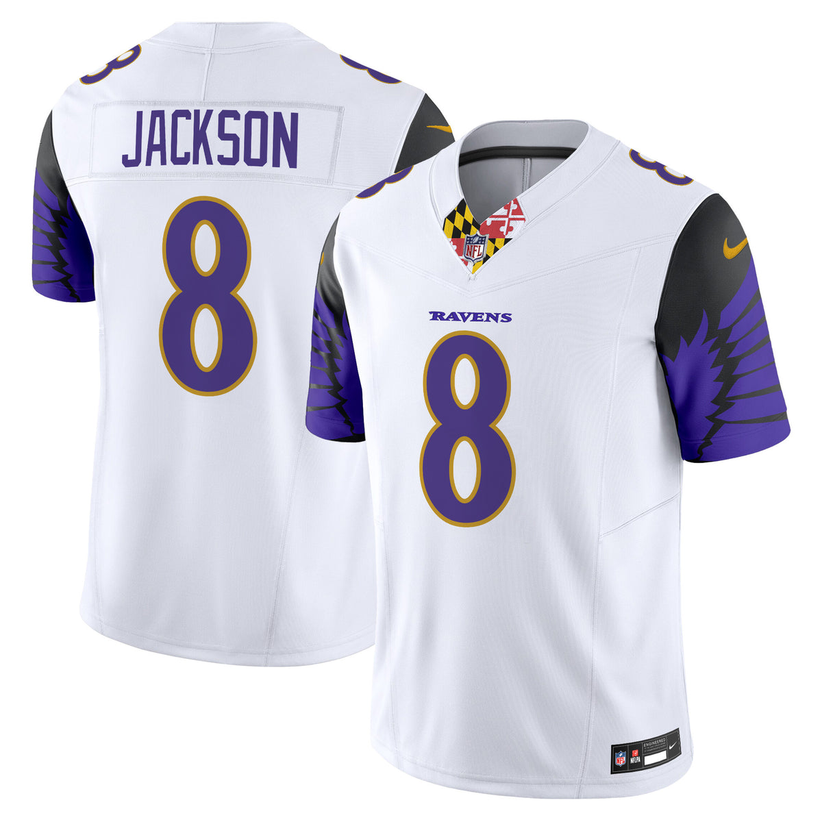 Men's Ravens Special Vapor Limited Jersey - All Stitched - White - Lamar Jackson — view 1