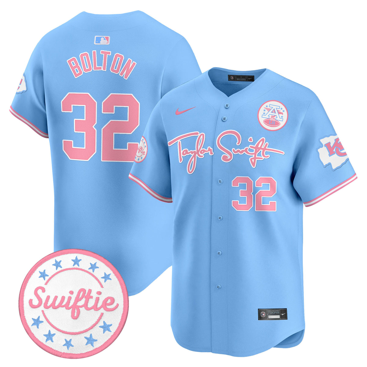 Unisex Chiefs Taylor Swift Bubblegum Pink Vapor Premier Limited Jersey - All Stitched — view 1