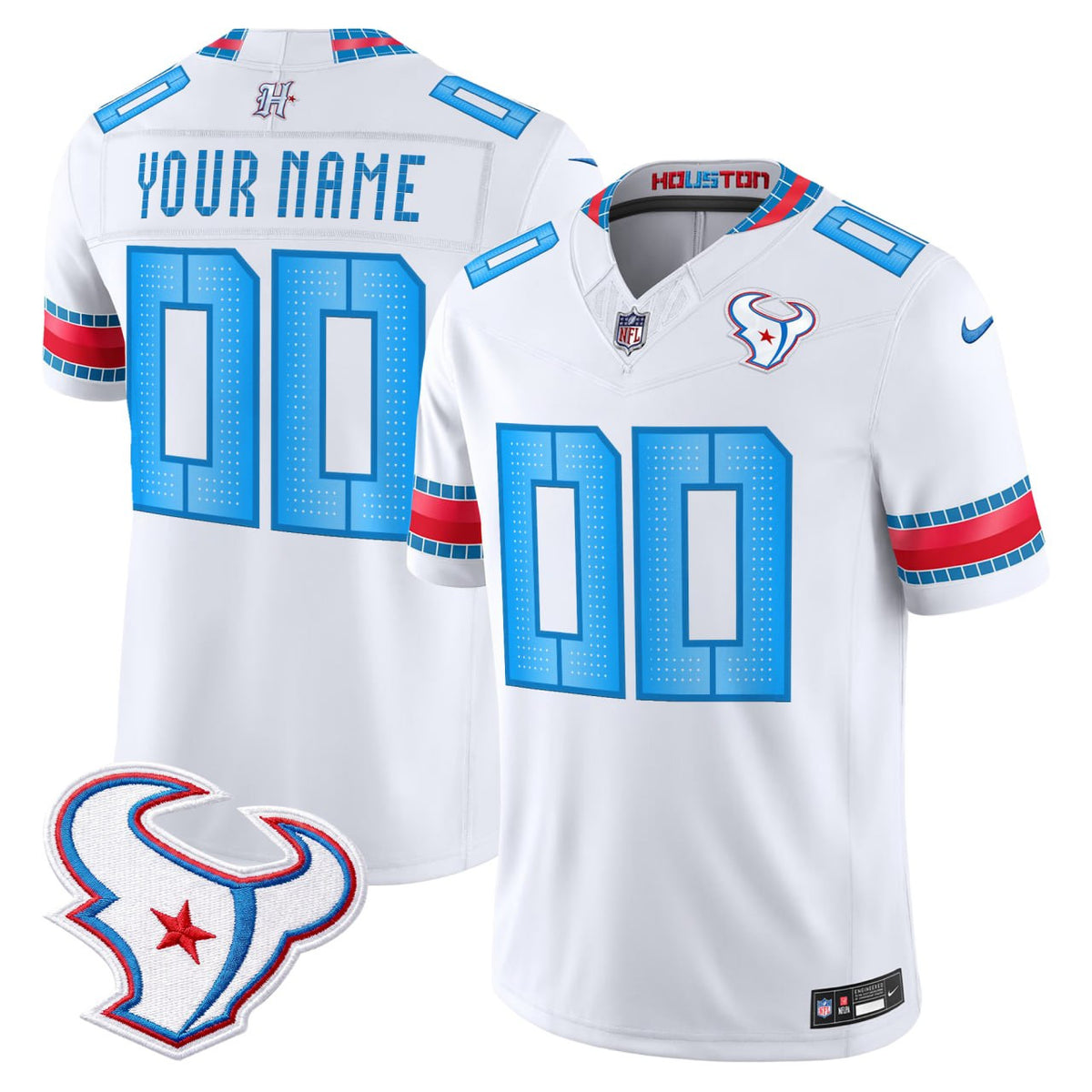 Houston Texans Rivalries Custom Jersey - All Stitched - Style 1 — view 1