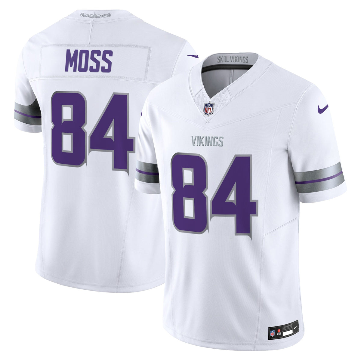 Men's Minnesota Vikings 2024 Winter Warrior Vapor Limited Jersey - All Stitched - White - Randy Moss — view 1