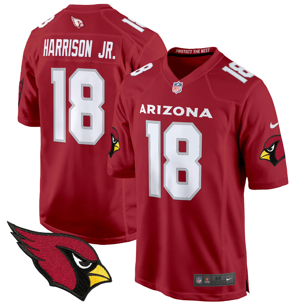 Men's Arizona Cardinals 2024 Game Jersey - All Stitched - Red - Marvin Harrison Jr — view 1