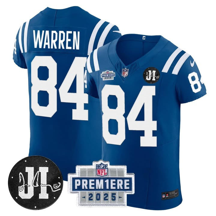 Indianapolis Colts Blue Vapor Elite Jersey - All Stitched - Tyler Warren — view 1