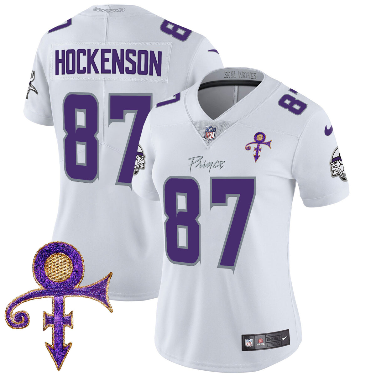 Women's Minnesota Vikings 2024 Prince Vapor Limited Jersey - All Stitched - White Limited - T.J. Hockenson — view 1