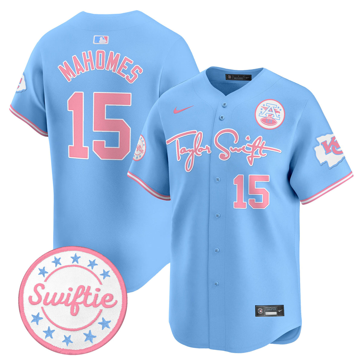 Unisex Chiefs Taylor Swift Bubblegum Pink Vapor Premier Limited Jersey - All Stitched — view 1