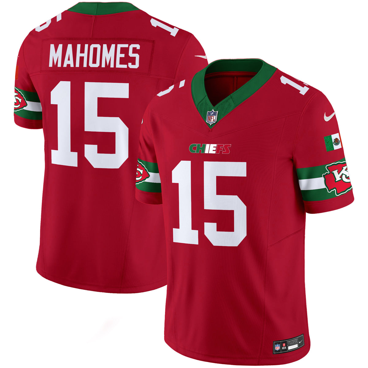Men's Chiefs Mexico Vapor Limited Jersey - All Stitched - Red - Patrick Mahomes — view 1