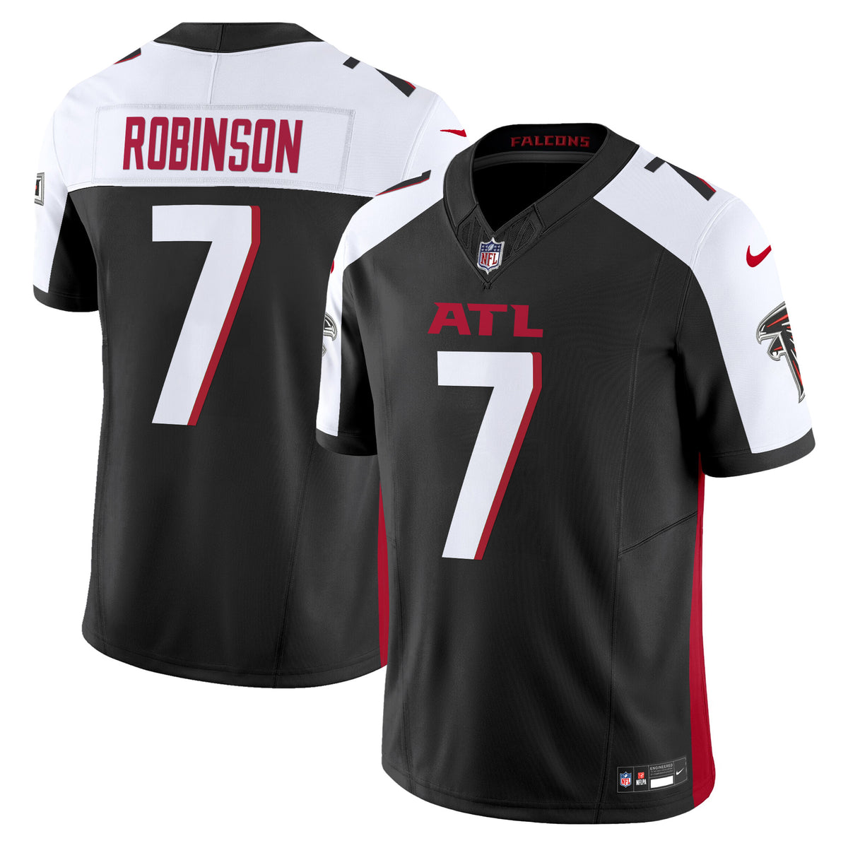 Men's Atlanta Falcons 2024 Vapor Limited Jersey - All Stitched - Black Alternate - Bijan Robinson — view 1