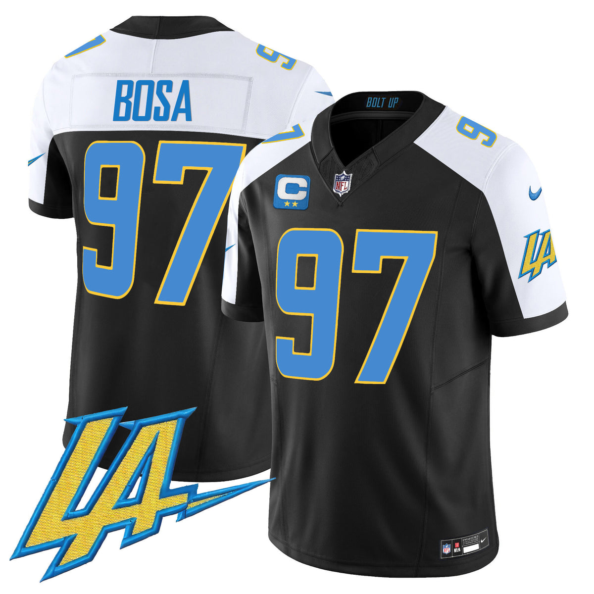 Men's Chargers Vapor Limited Jersey V2 - All Stitched - Black Alternate - Joey Bosa — view 1