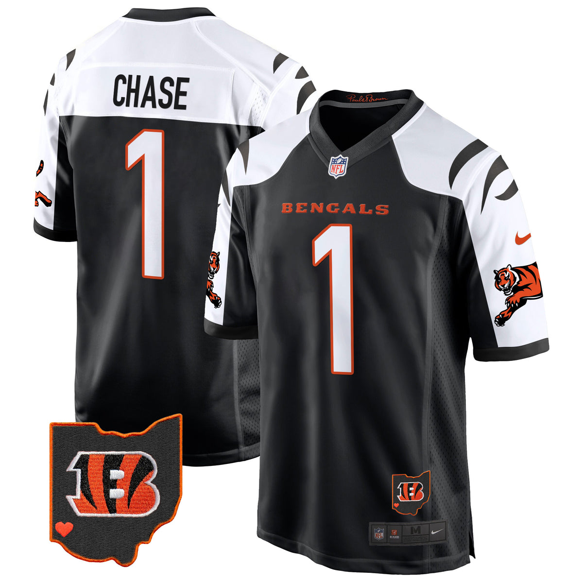 Men's Cincinnati Bengals 2024 Game Jersey - All Stitched - Black Alternate - Ja'Marr Chase — view 1