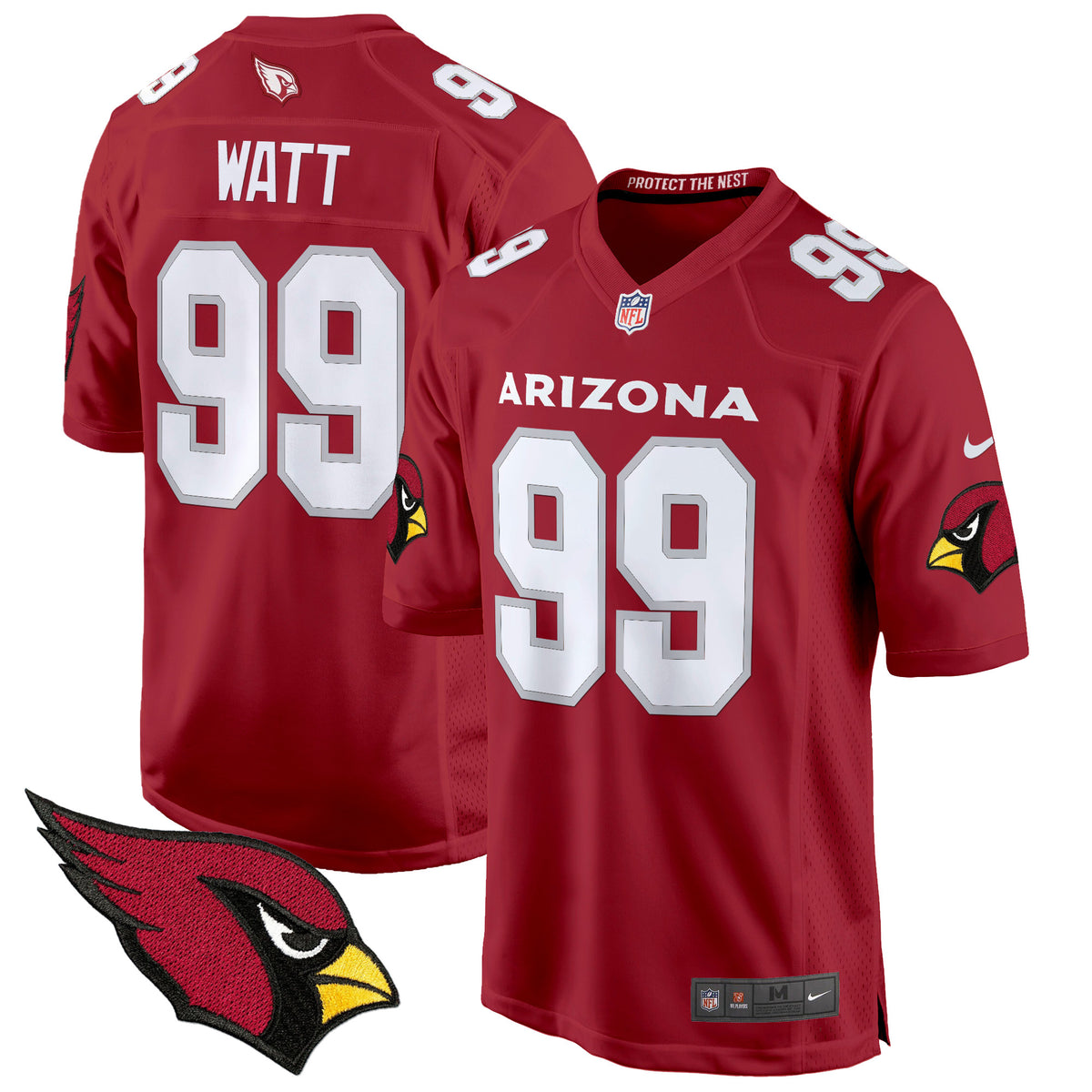 Men's Arizona Cardinals 2024 Game Jersey - All Stitched - Red - J.J. Watt — view 1
