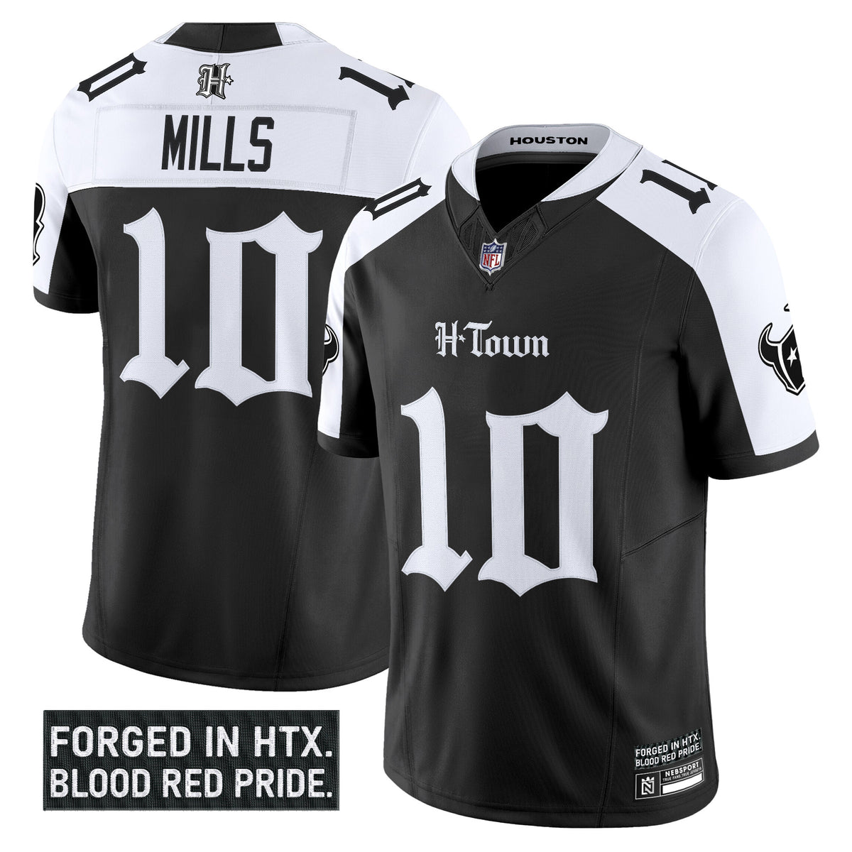 Men's Houston Texans 'Gothic Lone Star Shadows Edition' Vapor Limited Jersey - All Stitched - Alternate - Davis Mills — view 1