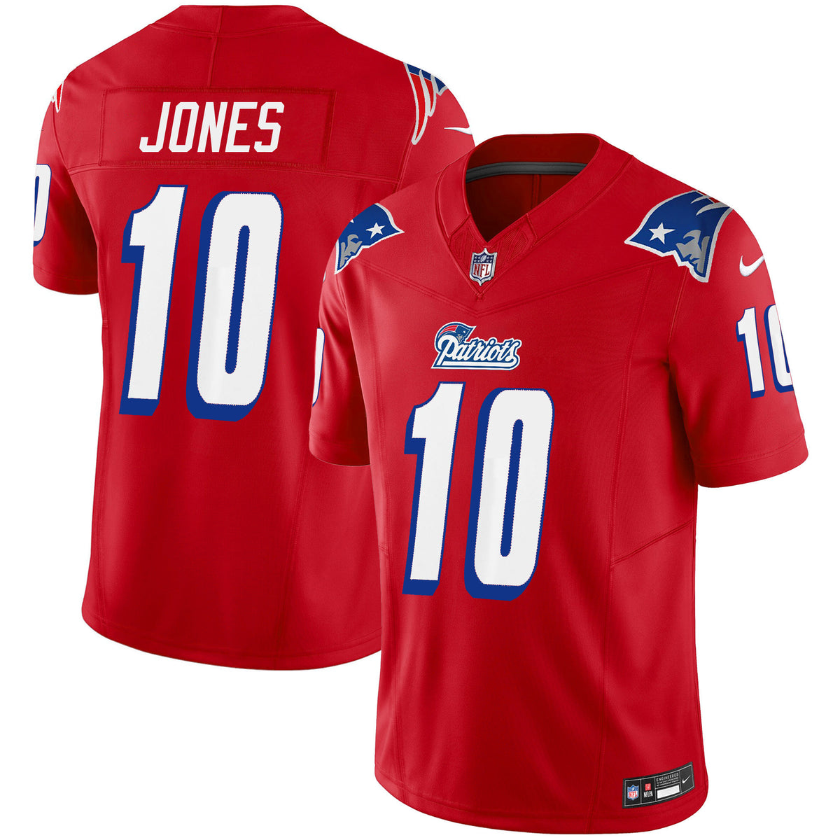 Men's Patriots 1996 Throwback Limited Vapor Jersey - All Stitched - Red - Mac Jones — view 1
