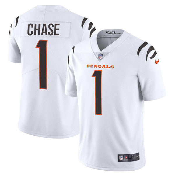Men's Cincinnati Bengals Player Vapor Limited Jersey - All Stitched - White - Ja'Marr Chase — view 1