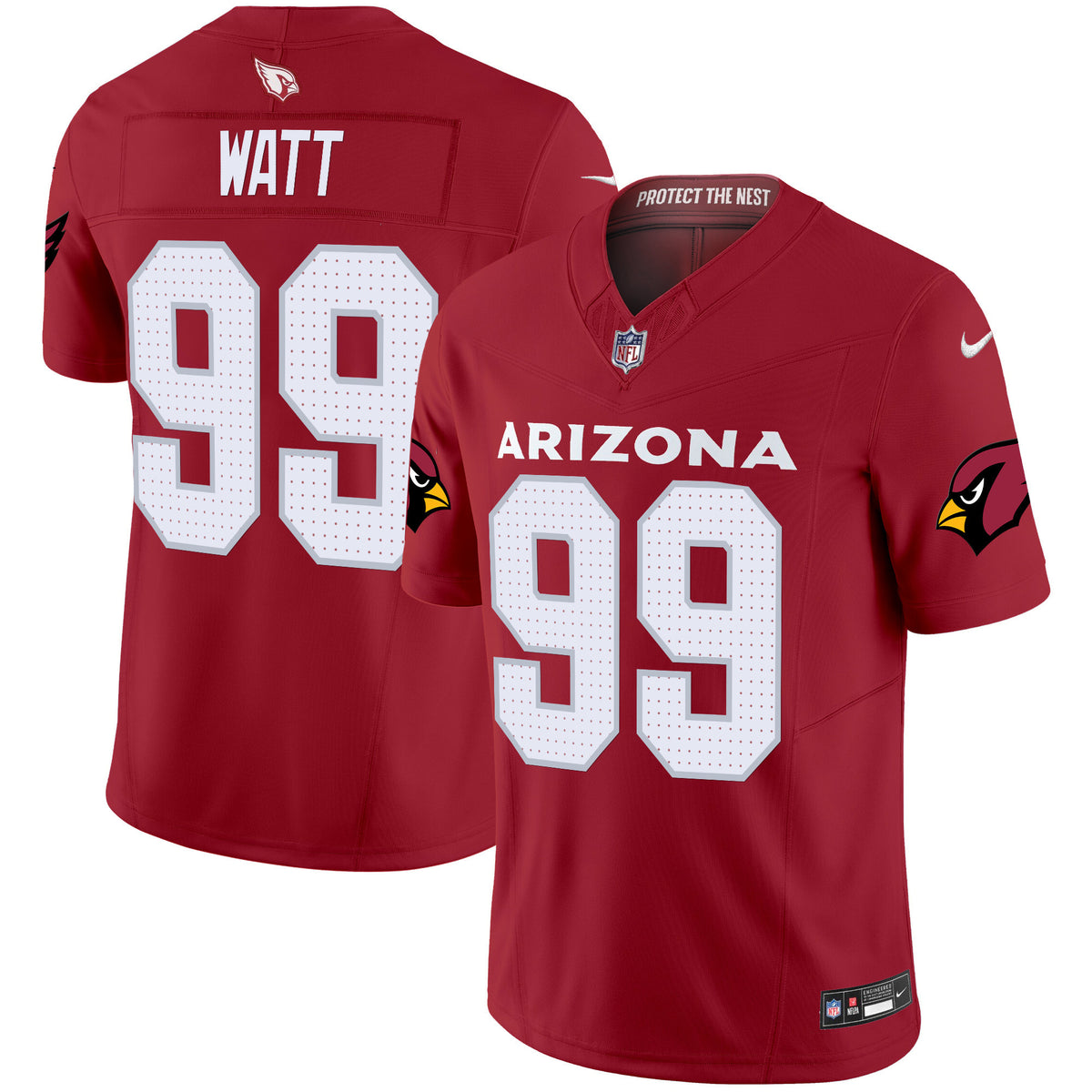 Men's Arizona Cardinals 2024 Vapor Limited Jersey - All Stitched - Red - J.J. Watt — view 1