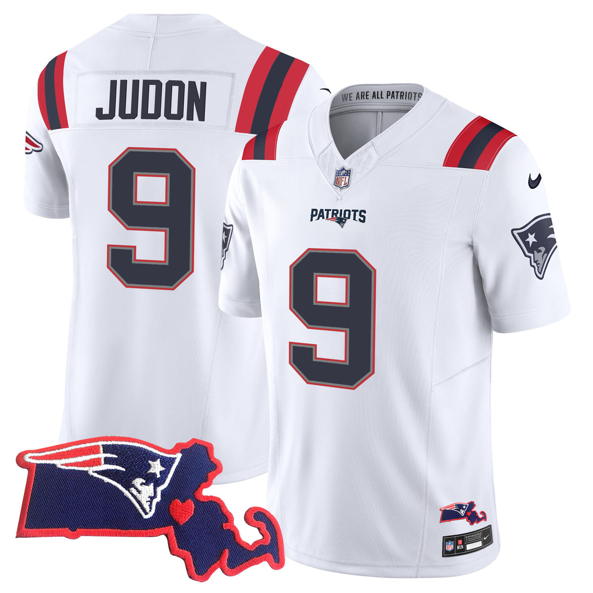 Men's Patriots Bill Belichick 6x Champions Vapor Jersey - All Stitched - White - Matthew Judon — view 1