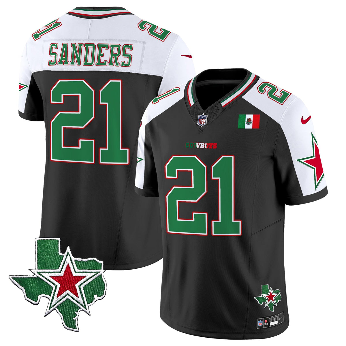 Men's Dallas Cowboys 2025 Mexico Vapor Limited Jersey - All Stitched - Alternate - Deion Sanders — view 1