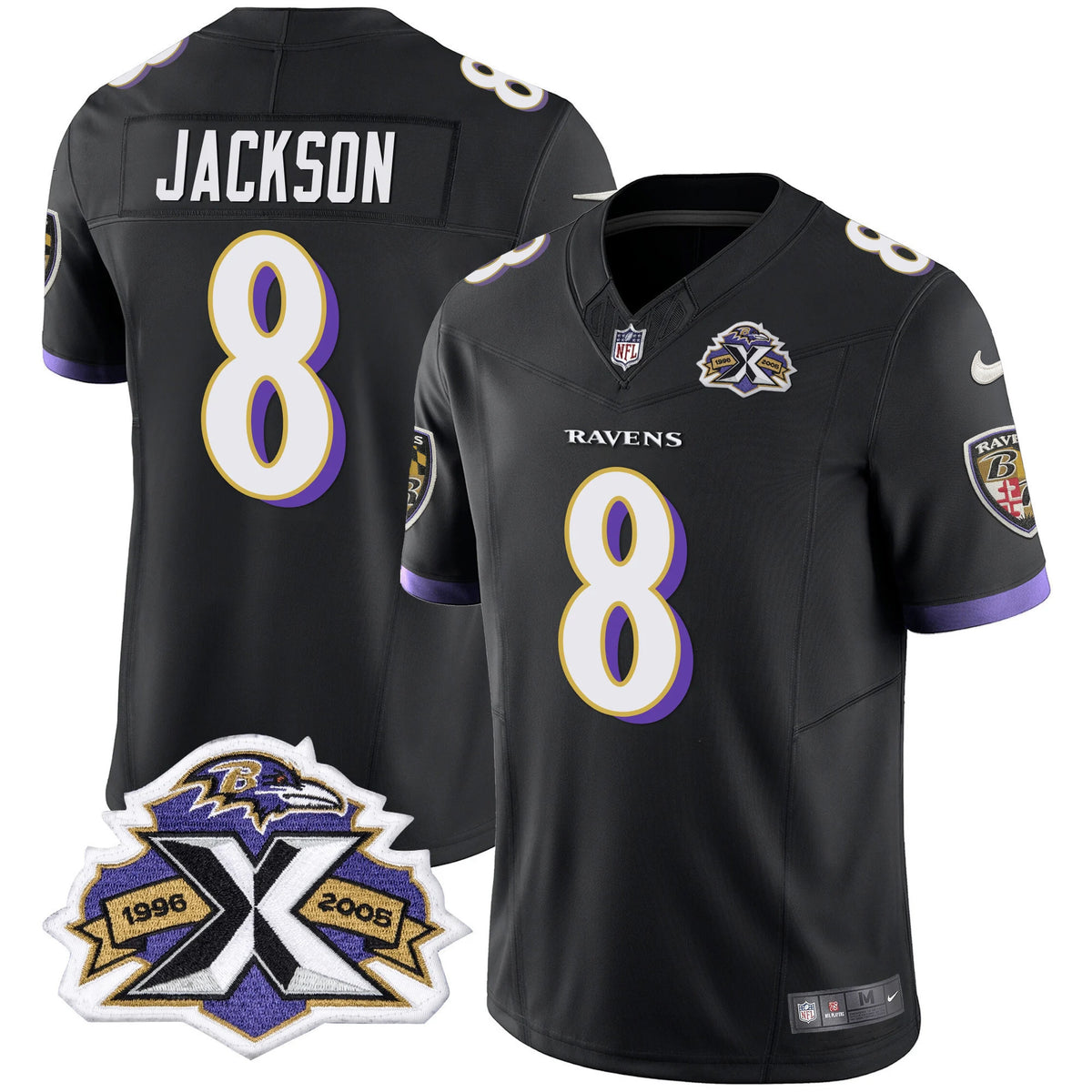 Men's Ravens 2005 Throwback Black Vapor Limited Jersey - All Stitched - Black - Lamar Jackson — view 1