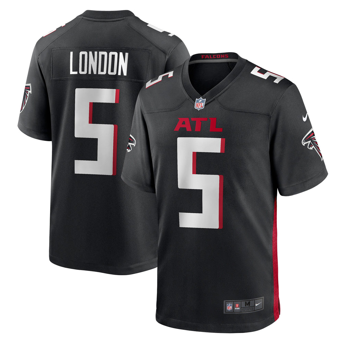 Atlanta Falcons Black Game Jersey - All Stitched - Drake London — view 1