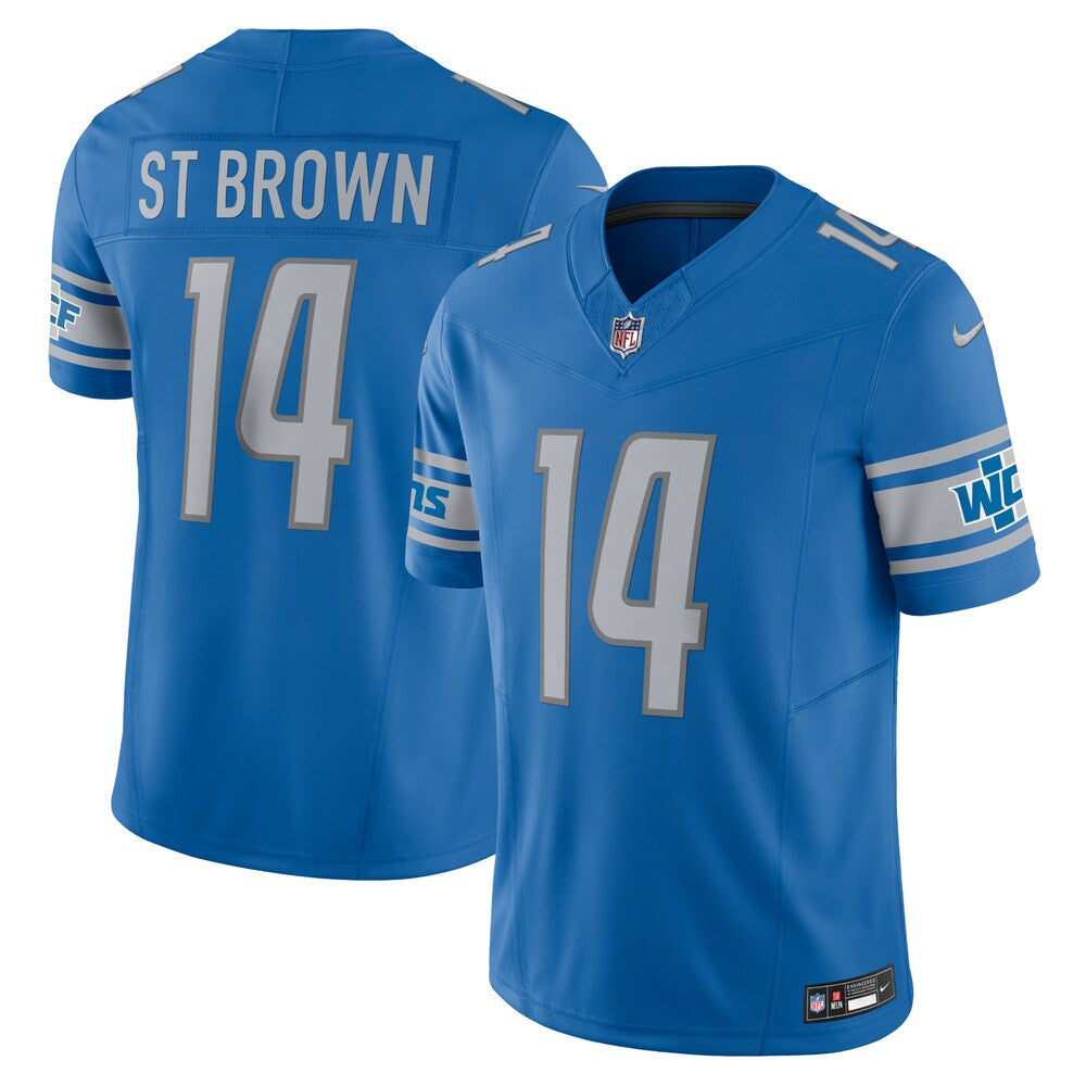 St. Brown Detroit Lions Blue Vapor F.U.S.E. Limited Jersey - All Stitched - St. Brown — view 1