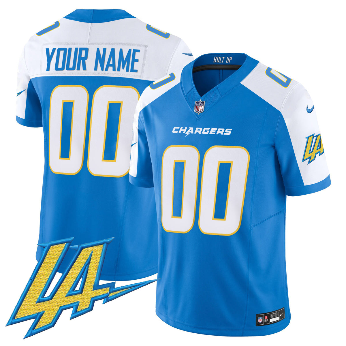 Chargers Vapor Limited Custom Jersey V2 - All Stitched - Blue Alternate — view 1